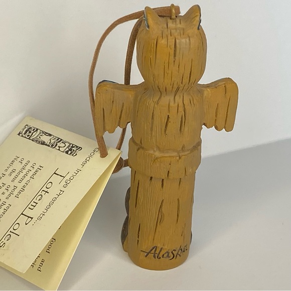 Golder Image Totem Pole Ornament Hand-crafted Reproduction Alaska New tag 5” - Picture 5 of 14